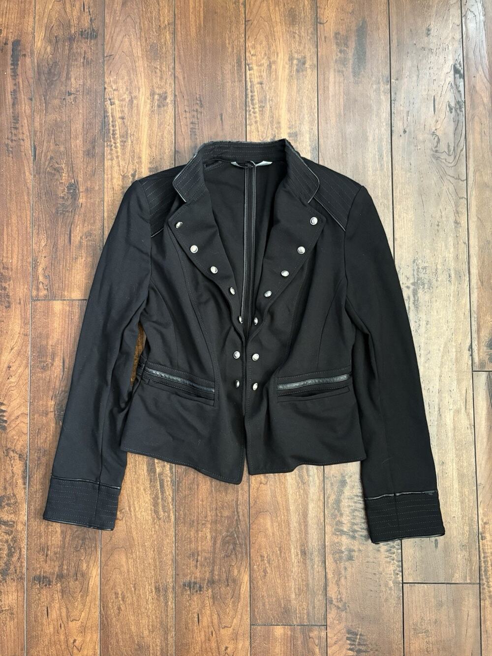 White House Black Market Jacket Women’s Size 6 Black Military Blazer Career